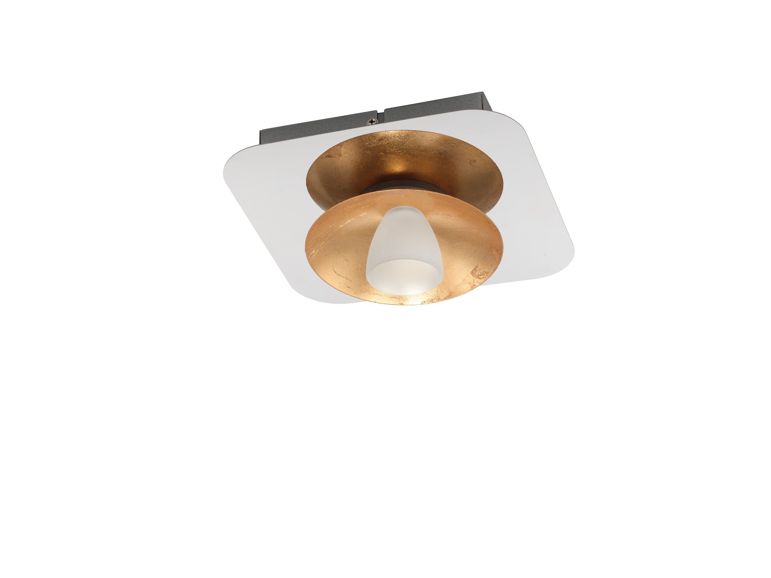 EGLO LED Deckenleuchte Torano, Leuchtmittel inklusive, Deckenlampe Deckenleuchte dimmbar Stahl in chrom, gold Glas satiniert