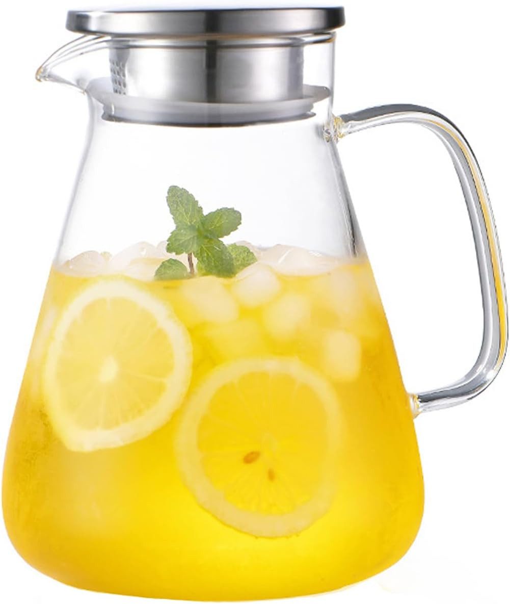 Karaffe Karaffe aus Borosilikatglas mit Deckel und Ausgießer, 2 Liter/70oz