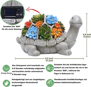 leben Gartenfigur Solar-Gartenpuppe Schildkröte, Gartendekoration für den Außenbereich, (1 St), Harz-Hausbalkon-Gartendekoration, Mutterzimmergeschenke