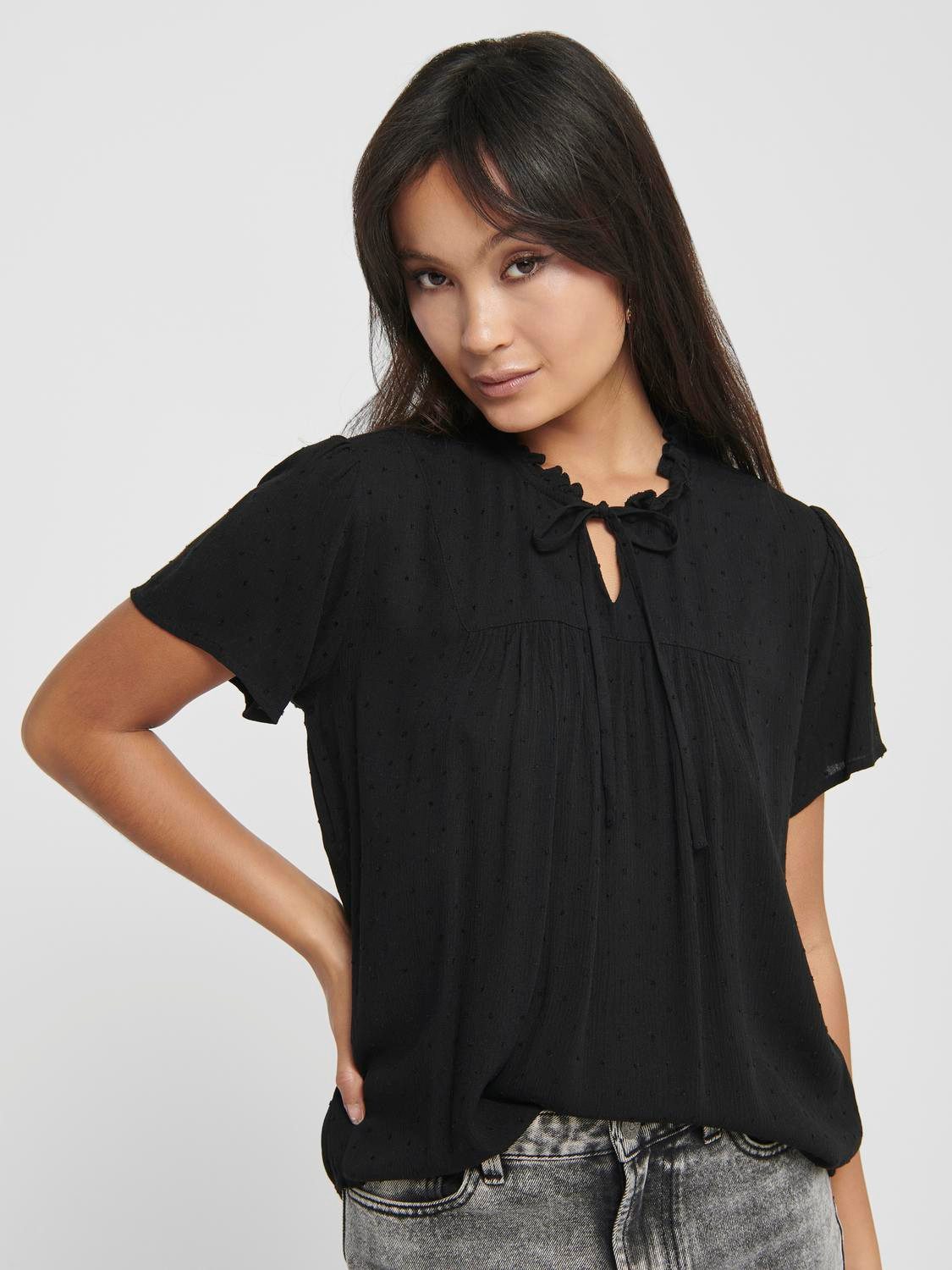 JACQUELINE de YONG Blusenshirt Oberteil Rundhals günstig online kaufen