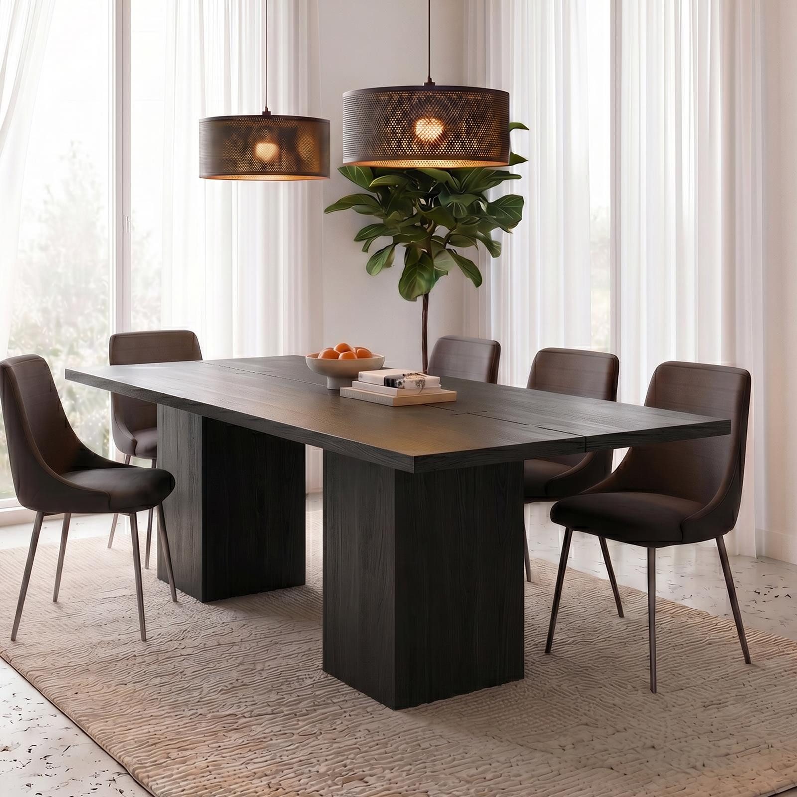 IDIMEX Esstisch MAHO, Esszimmertisch 200x100 cm aus massivem Mangoholz Schwarz