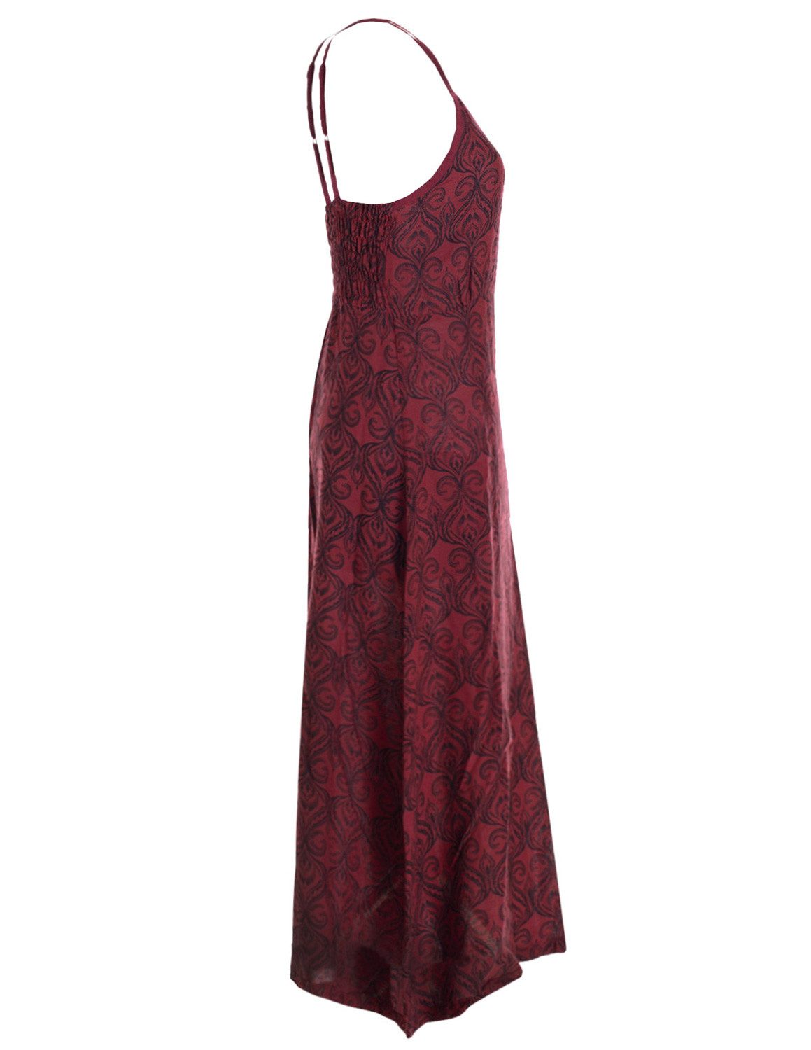 Vishes Sommerkleid Langes Kleid Baumwolle Ornament Print Spaghettiträger Alternative Mode, Boho, Hippie, Ethno, Festival