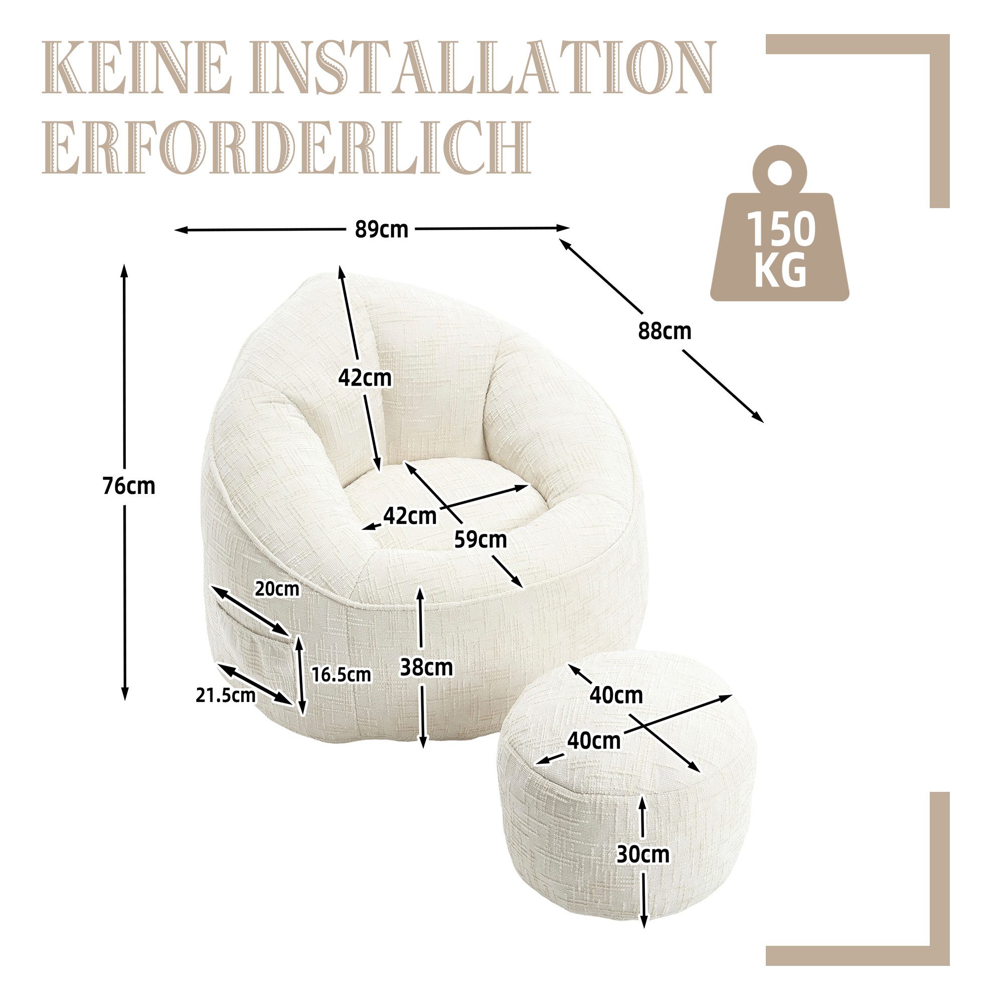 Celya Sitzsack Sofa Stuhl Hochdruck Schaumstoff günstig online kaufen