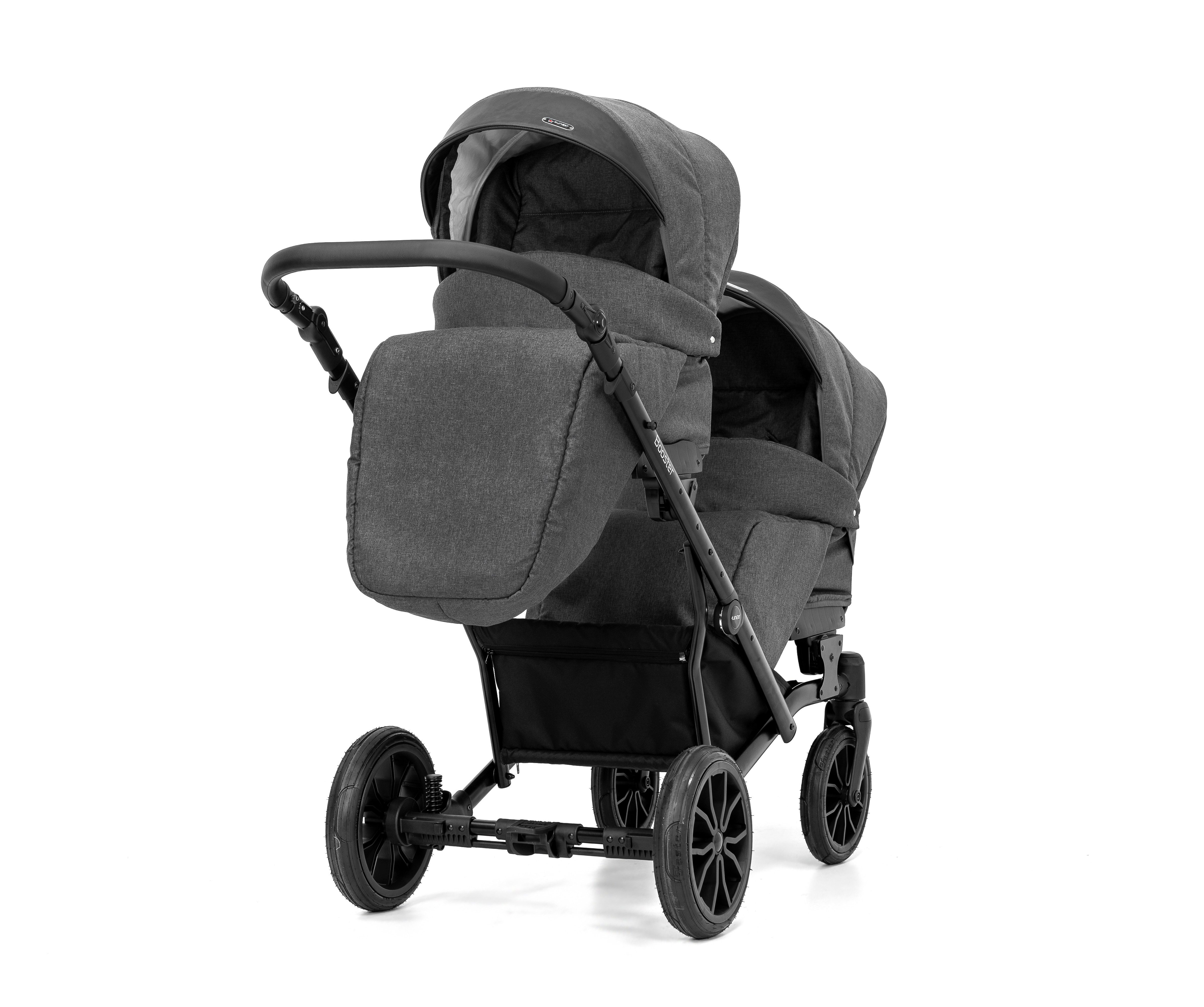 KUNERT Zwillings-Kombikinderwagen 3 in1 Zwillingskinderwagen BOOSTER mit schwarzem Rahmen, Zertifiziert von TUV NORD und ZETOM, entspricht EN 1888-1:2018 – Bild 3 von 5