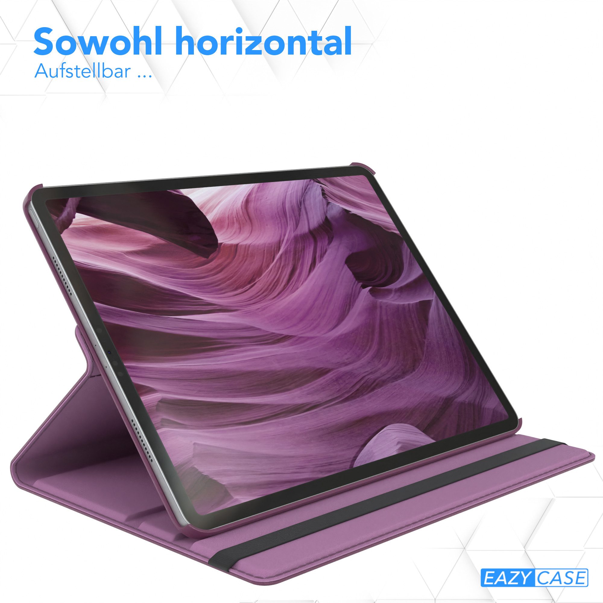 EAZY CASE Tablet-Hülle Rotation Case für Apple iPad Air 13 (2026) 13 Zoll, Tablet-Hülle Bookstyle Case Fullcover Schutz Tasche Stehfunktion Lila – Bild 4 von 5
