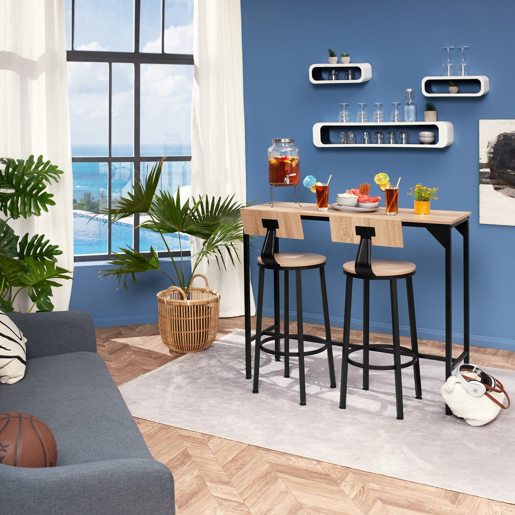 tectake Barhocker 2er Set Barhocker, mit günstig online kaufen