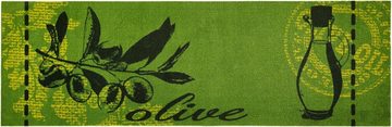 Küchenläufer Olive, HANSE Home, rechteckig, Höhe: 5 mm, Kurzflor, rutschfest, Mediterran, Waschbar, Robust, Kräftige Farben