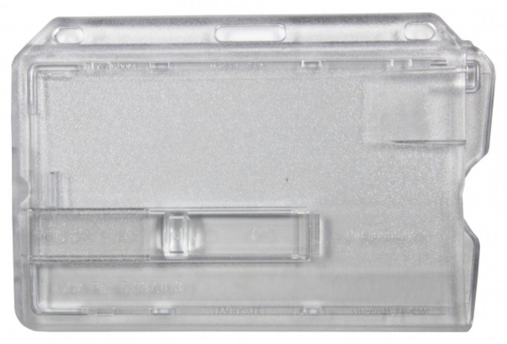 Kranholdt Schlüsselanhänger Kartenhalter / Cardholder / Namensschild, passend für 1 Karte (10-tlg), mit Ausschieber, mit Ründlöchern und Langloch Transparent