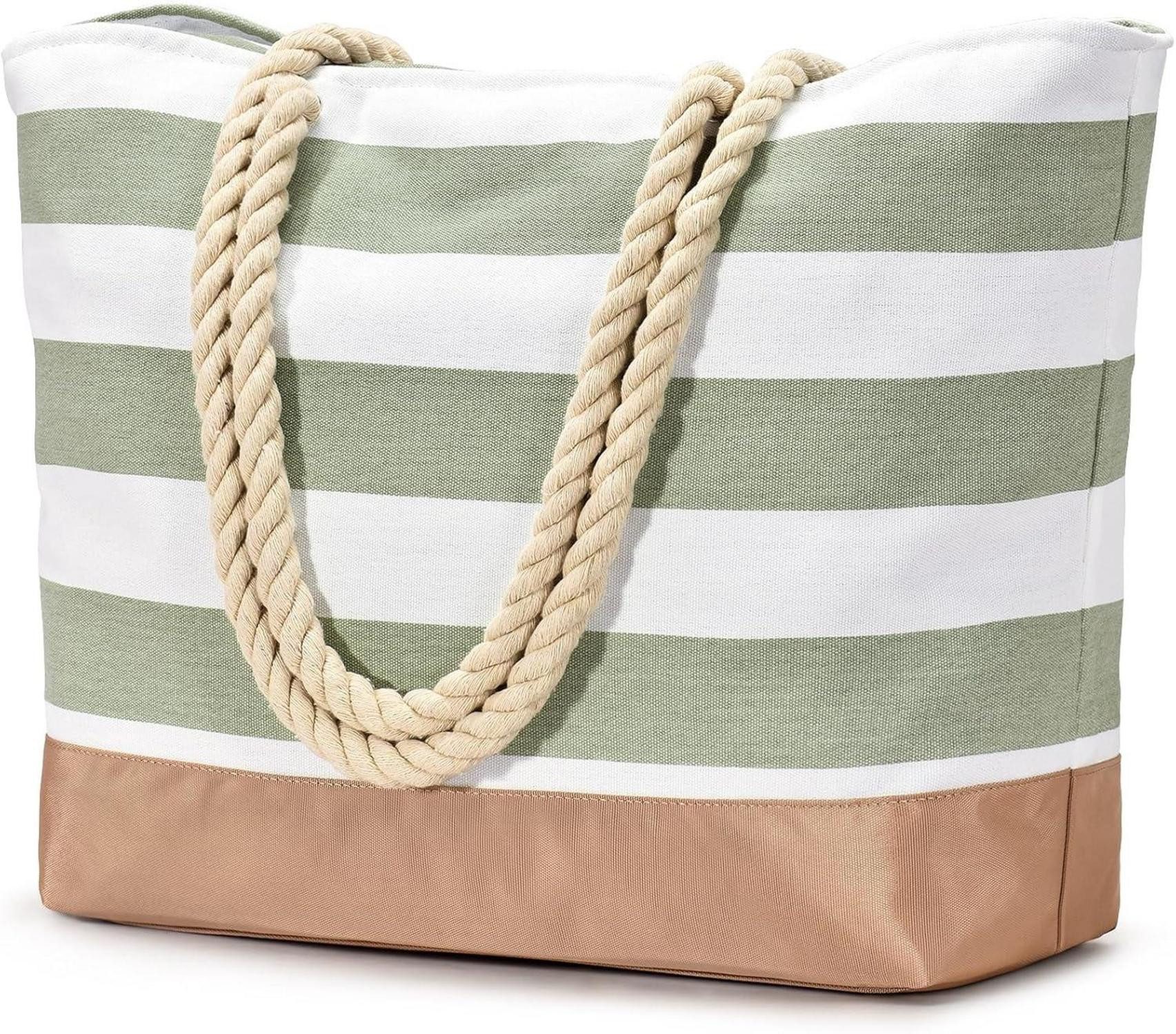 LuxusKollektion Strandtasche Strandtasche Tote Bag mit Reißverschluss für Frauen, wasserdichte
