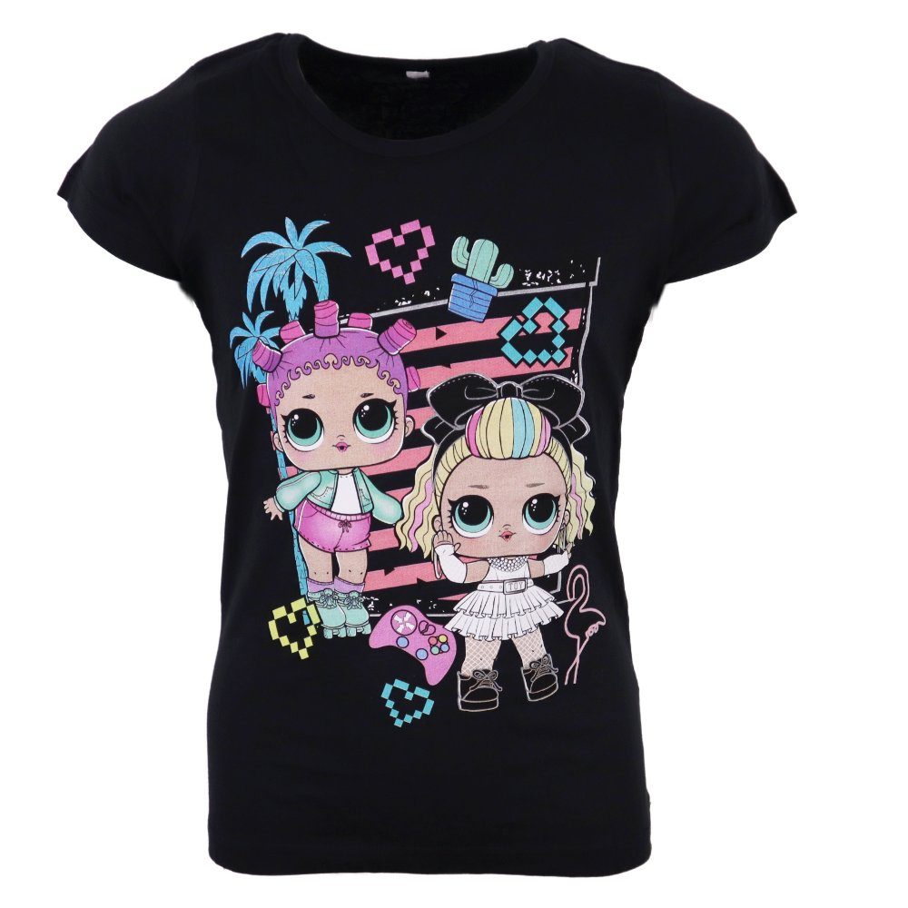 L.O.L. SURPRISE! T-Shirt LOL Surprise Girls Mädchen Kinder kurzarm Shirt 100% Baumwolle Schwarz