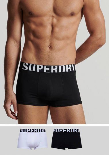 Superdry Boxer TRUNK DUAL LOGO DOUBLE PACK (Packung, 2er-Pack) schwarz, weiß