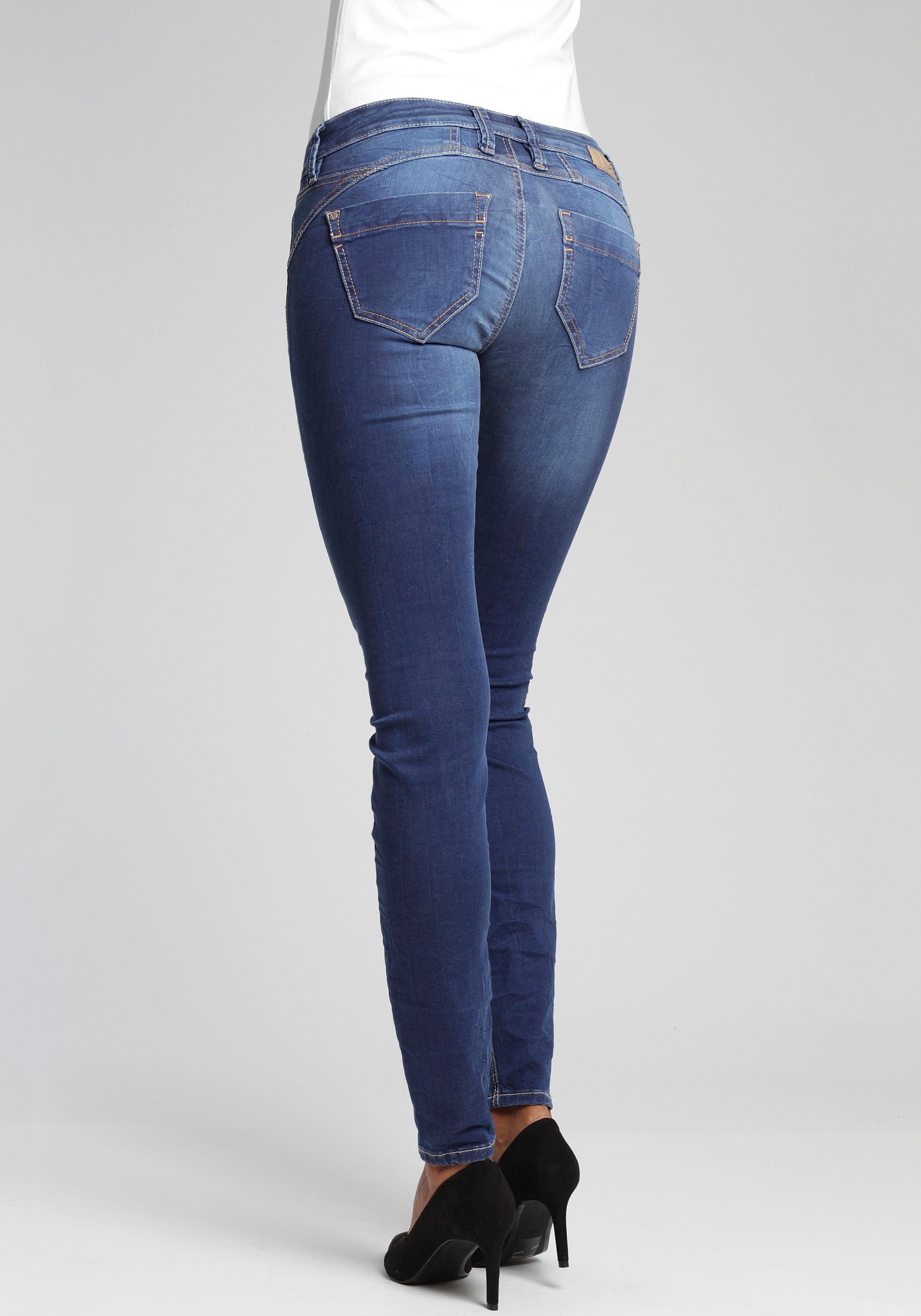 94Nena Skinny-fit-Jeans Used-Effekten GANG mit