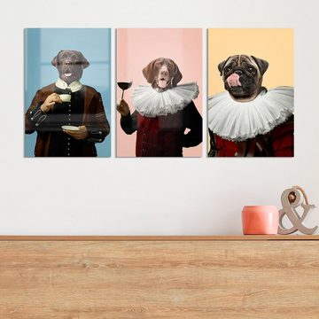 DEQORI Glasbild 'Aristokraten-Hunde', 'Aristokraten-Hunde', Glas Wandbild Bild schwebend modern