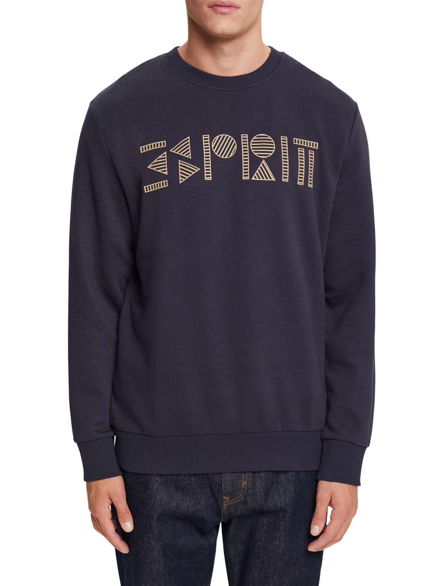 Logoprint Esprit Rundhals-Sweatshirt Sweatshirt mit (1-tlg) NAVY