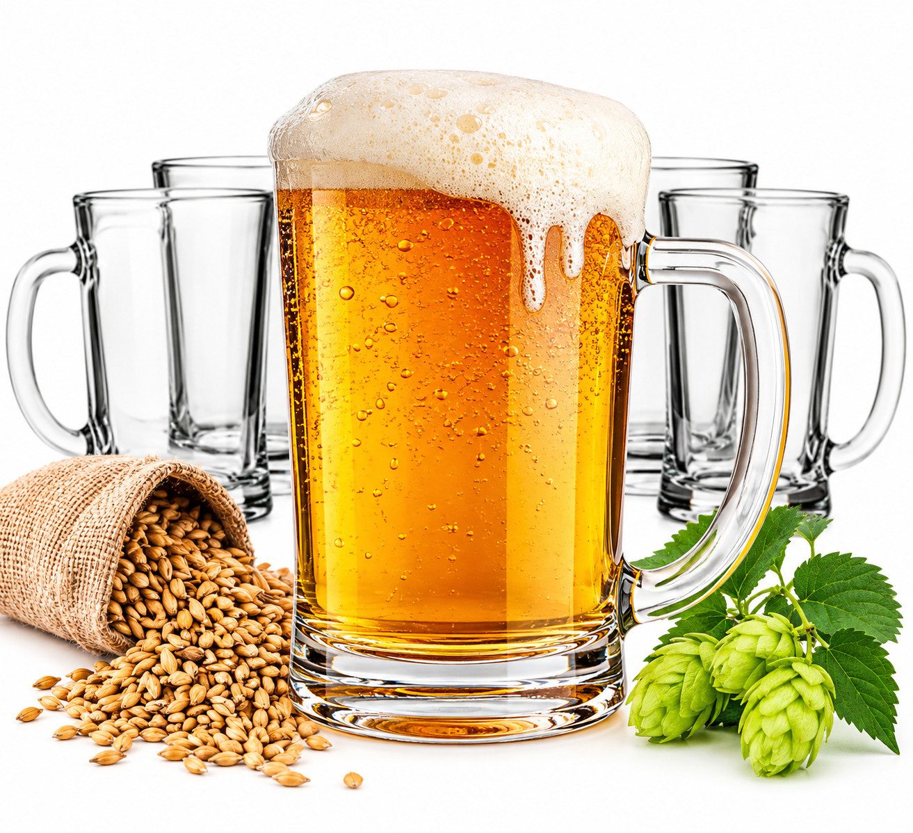 Sendez Bierglas 6 Biergläser mit Henkel 500ml Bierseidel Bierkrüge Bierkrug Glas, 6-tlg., Glas