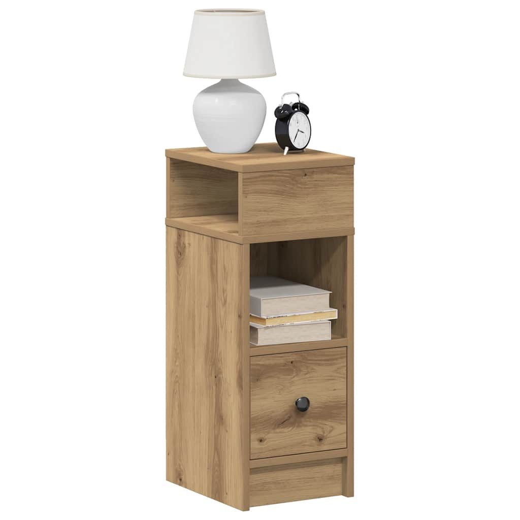 vidaXL Nachttisch NA Nachttisch mit Schublade Artisan-Eiche 25x31x66 cm