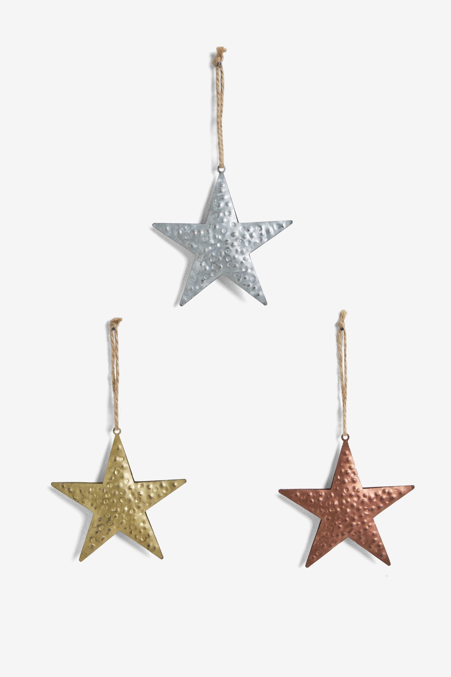 3 Christbaumschmuck Metall Set Sternenanhängern Next aus aus