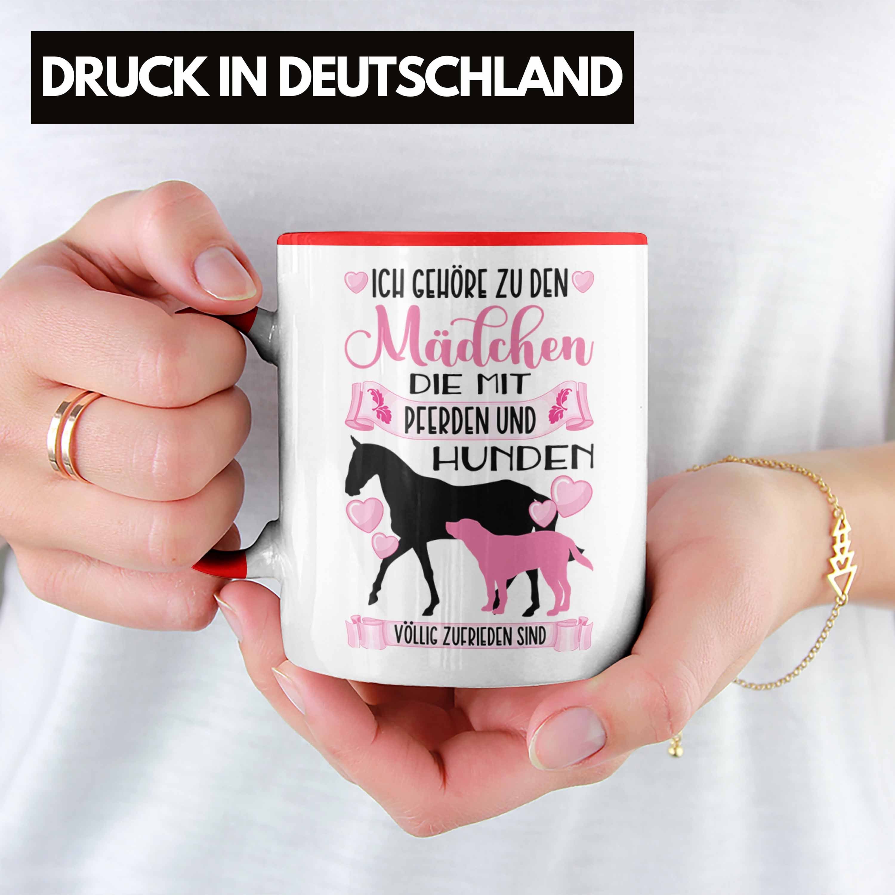 Pferd Rosa Hund Rot Spruch Lustiger Mädchen Trendation Trendation Kaffeetasse Reiten Geschenkidee Geschenk Tasse Reiterin - Tasse