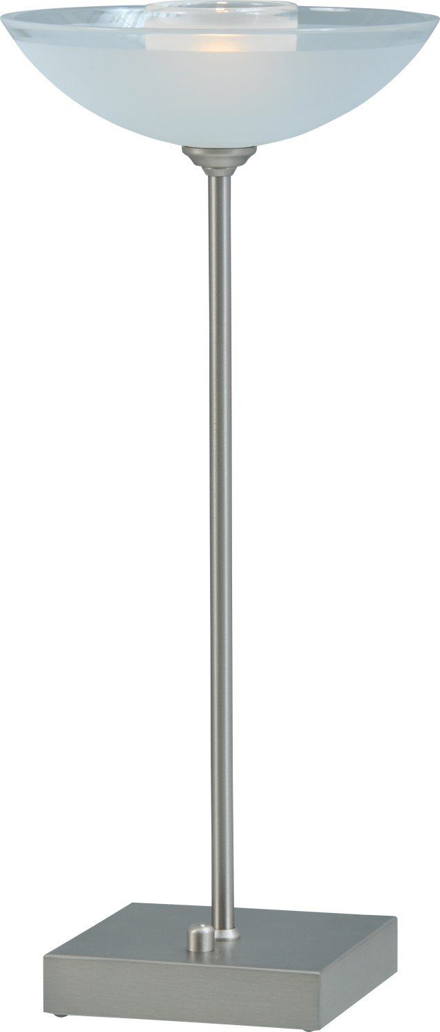 LED Modern 41 cm MELANI, 450 Metall Licht-Erlebnisse Nachttischlampe dimmbar lm LED Tischlampe Glas integriert, Nickel fest