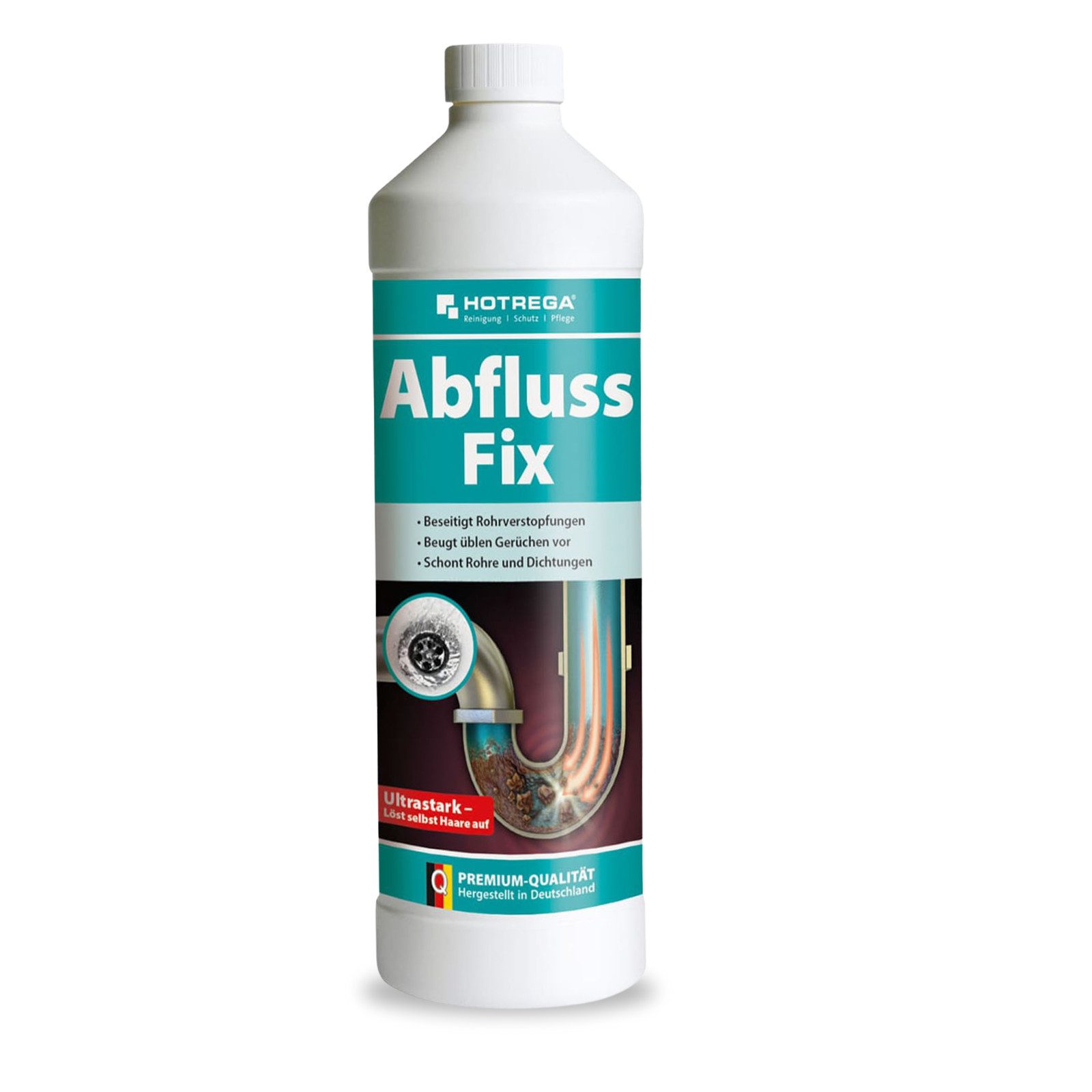 HOTREGA® Abfluss Fix Abflussreiniger Rohrreiniger Abflussfrei 1L Konzentrat Rohrreiniger
