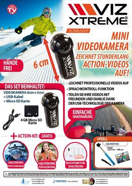 Best Direct® Viz Xtreme® + Action Kit Set Outdoor-Kamera (0 MP, USB, für Sturzhelme, für Kleidung und drehbare Halterung)