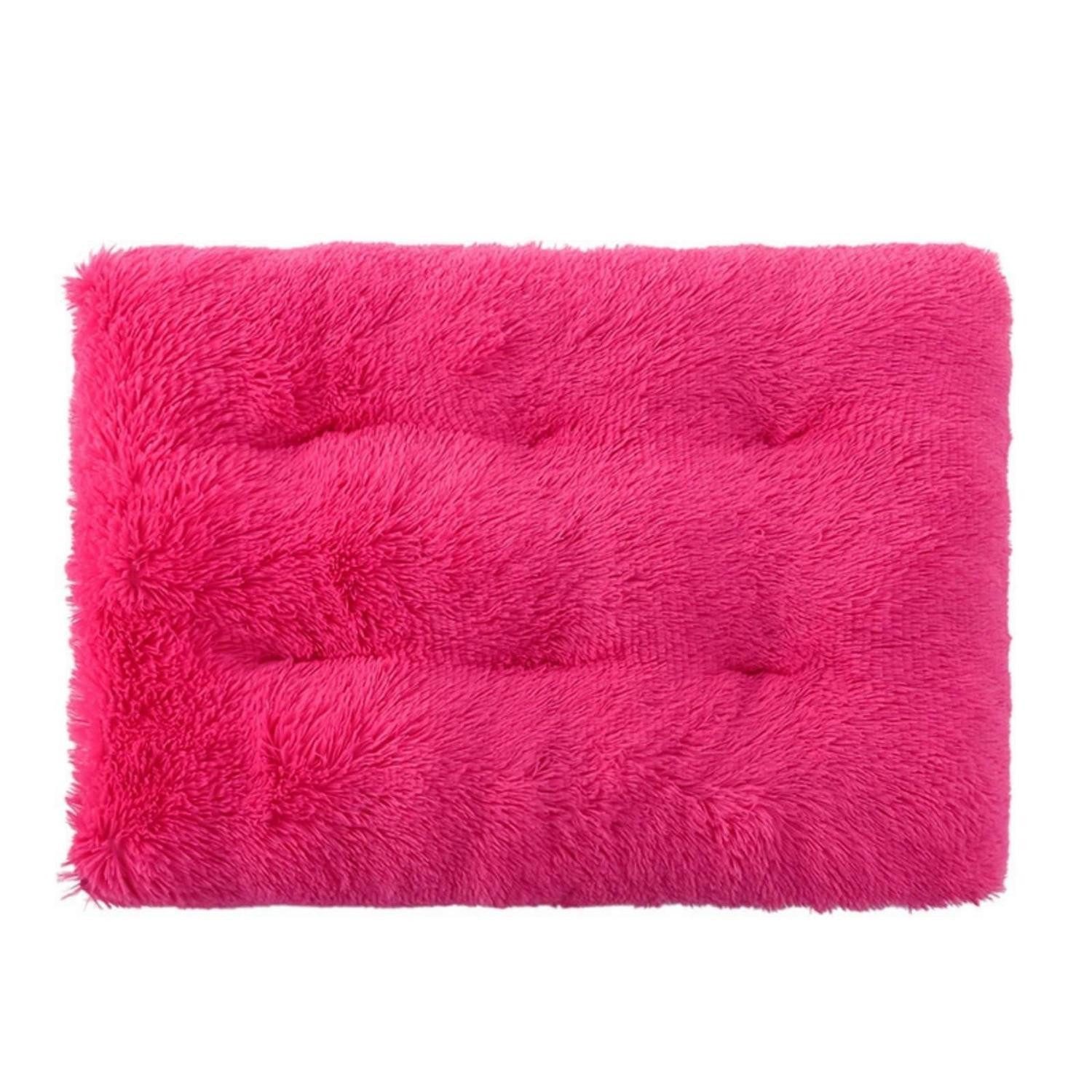 LuxusKollektion Tierbett Hundebett Flauschig Rechteckig Rosenrot XS