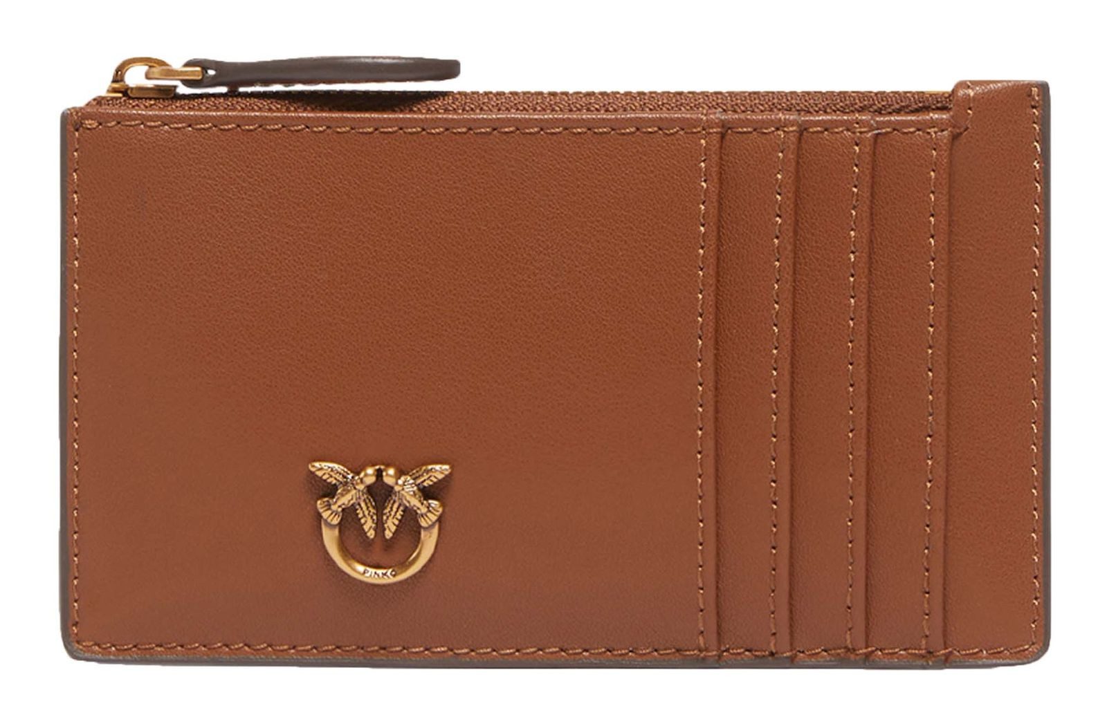 PINKO Kartenetui Cardholder Sheep Nappa Chevron, aus echtem Rindsleder