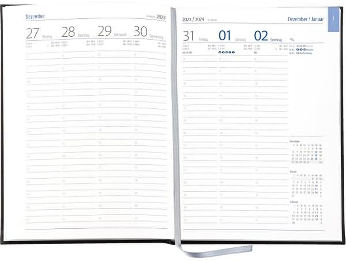 Thumbnail - GÜSS Kalender Buchkalender Buchkalender Euro-Timer 17,2x24cm 1 Woche/2 Seiten blau 2026