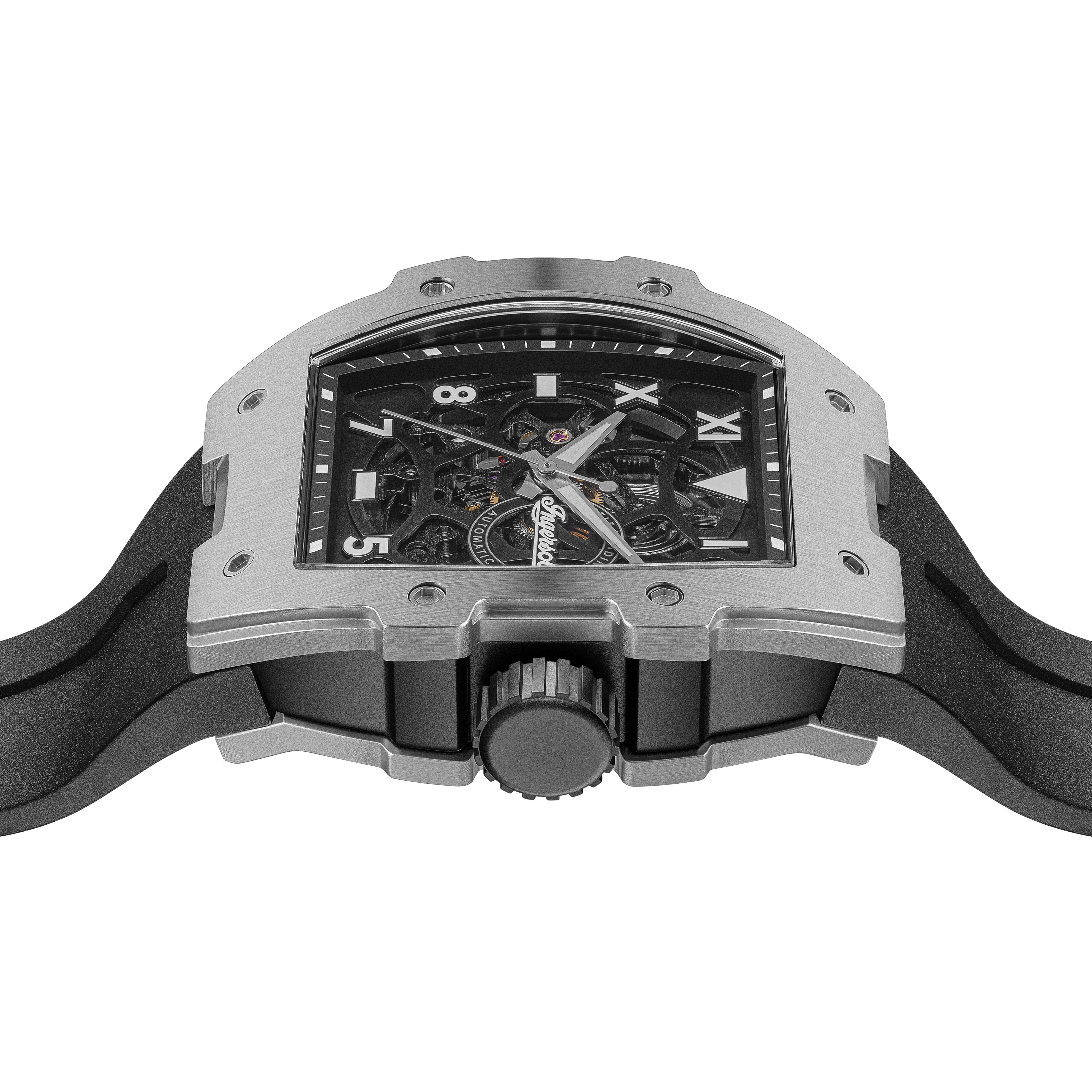 Ingersoll Automatikuhr The Play I15301, Armbanduhr, Herrenuhr, Mechanische Uhr, Silikonarmband, analog