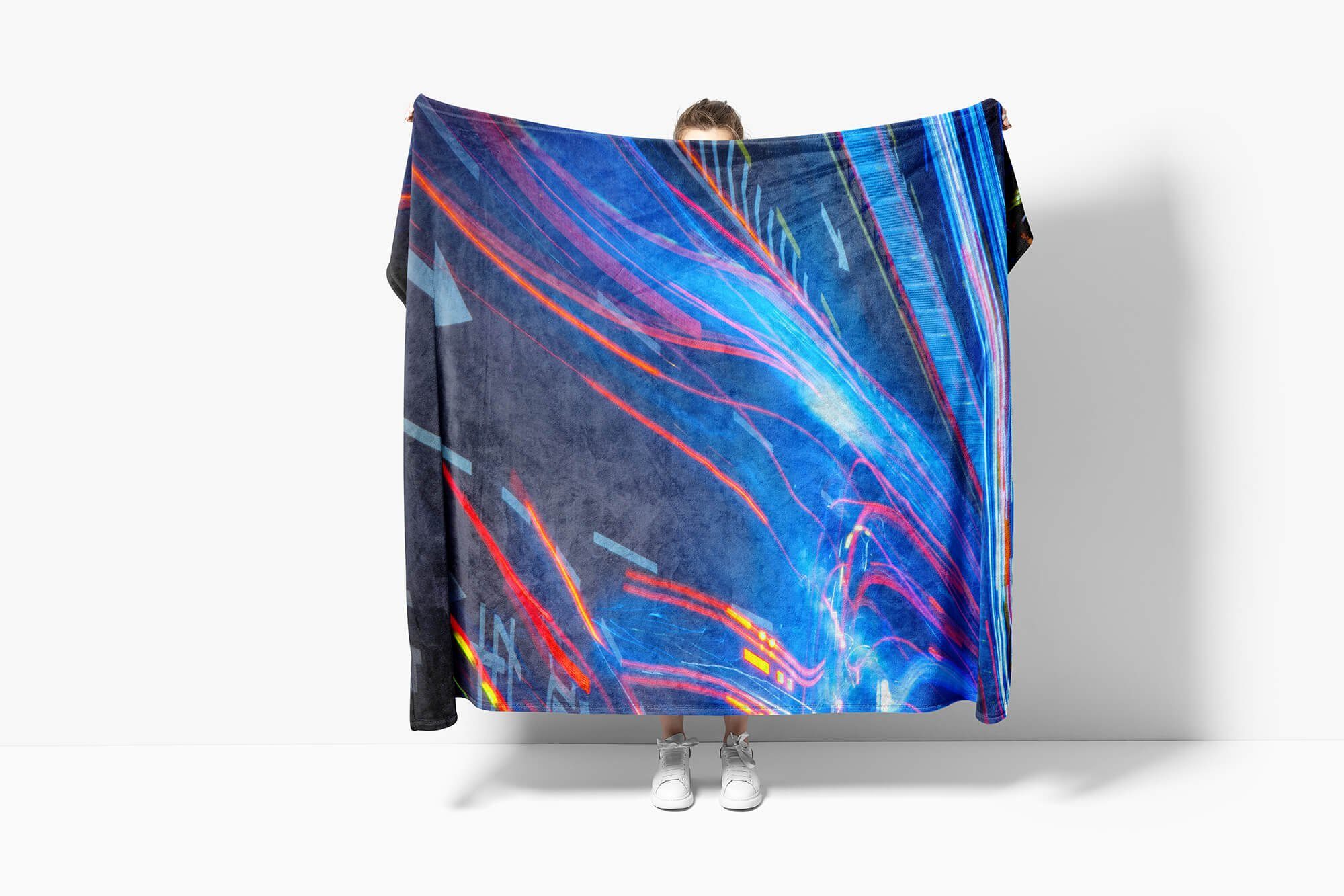 Handtuch (1-St), Art Fotomotiv mit Baumwolle-Polyester-Mix Sinus Momentaufnahme Saunatuch Lic, Strandhandtuch Handtücher Handtuch Kuscheldecke