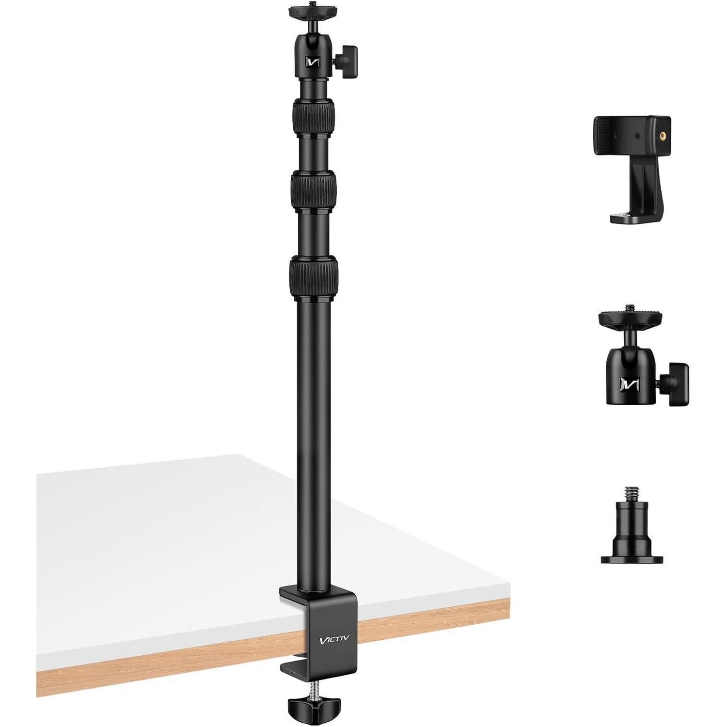 Victiv Tischstativ DSLR Handy Klemmstativ Kugelkopf 37cm 105cm Schwarz Tischstativ