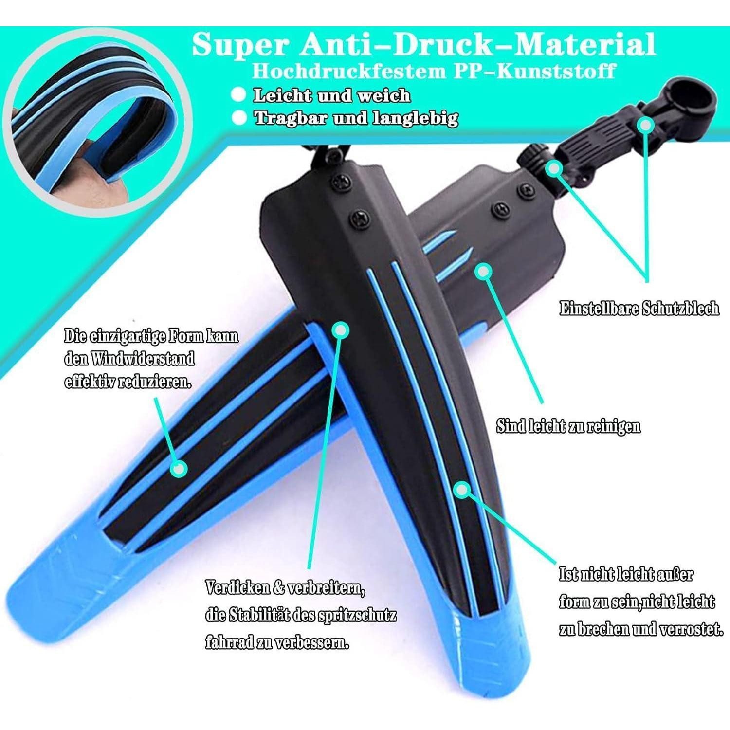 LuxusKollektion Schutzblech Schutzblech 20 26 Zoll MTB Quick Release Steckbefestigung Blau