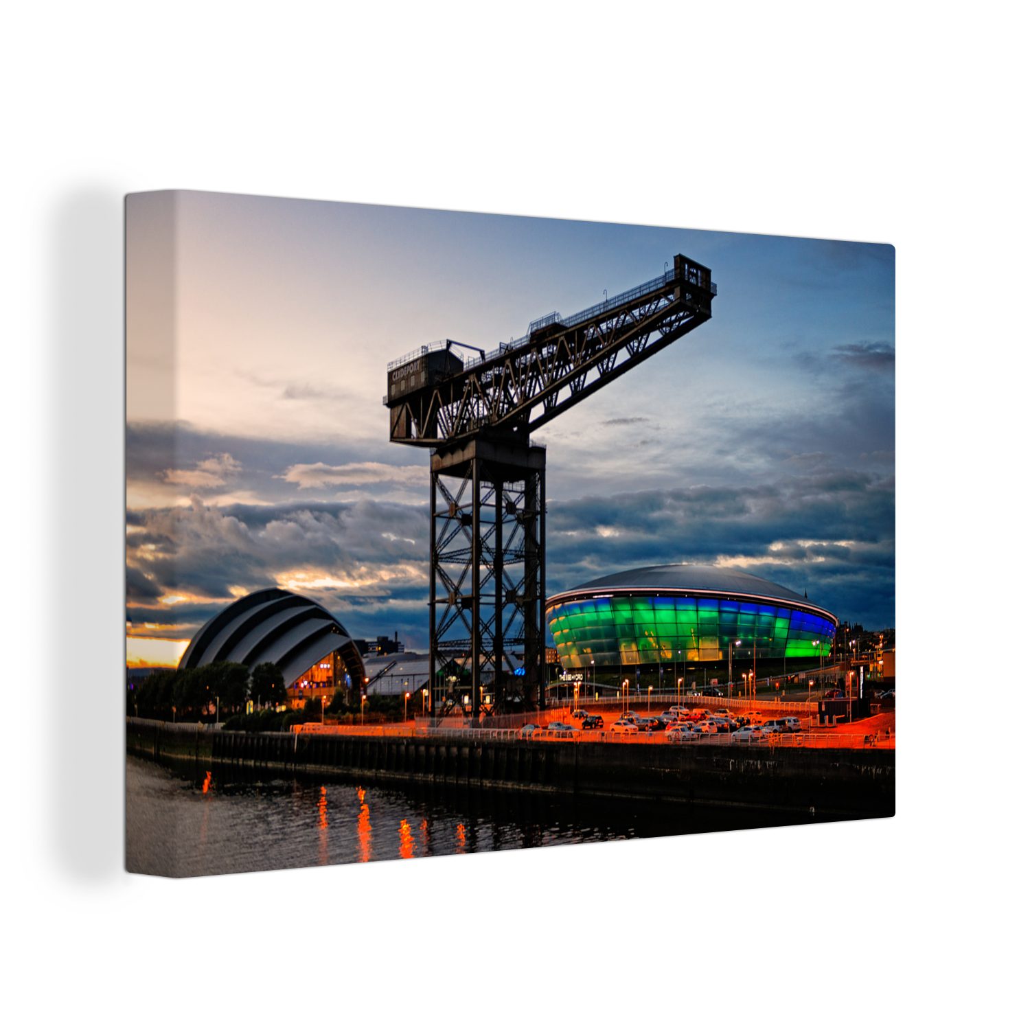 OneMillionCanvasses® Leinwandbild Kräne - Glasgow - Schottland, (1 St), Wandbild Leinwandbilder, Aufhängefertig, Wanddeko, 30x20 cm