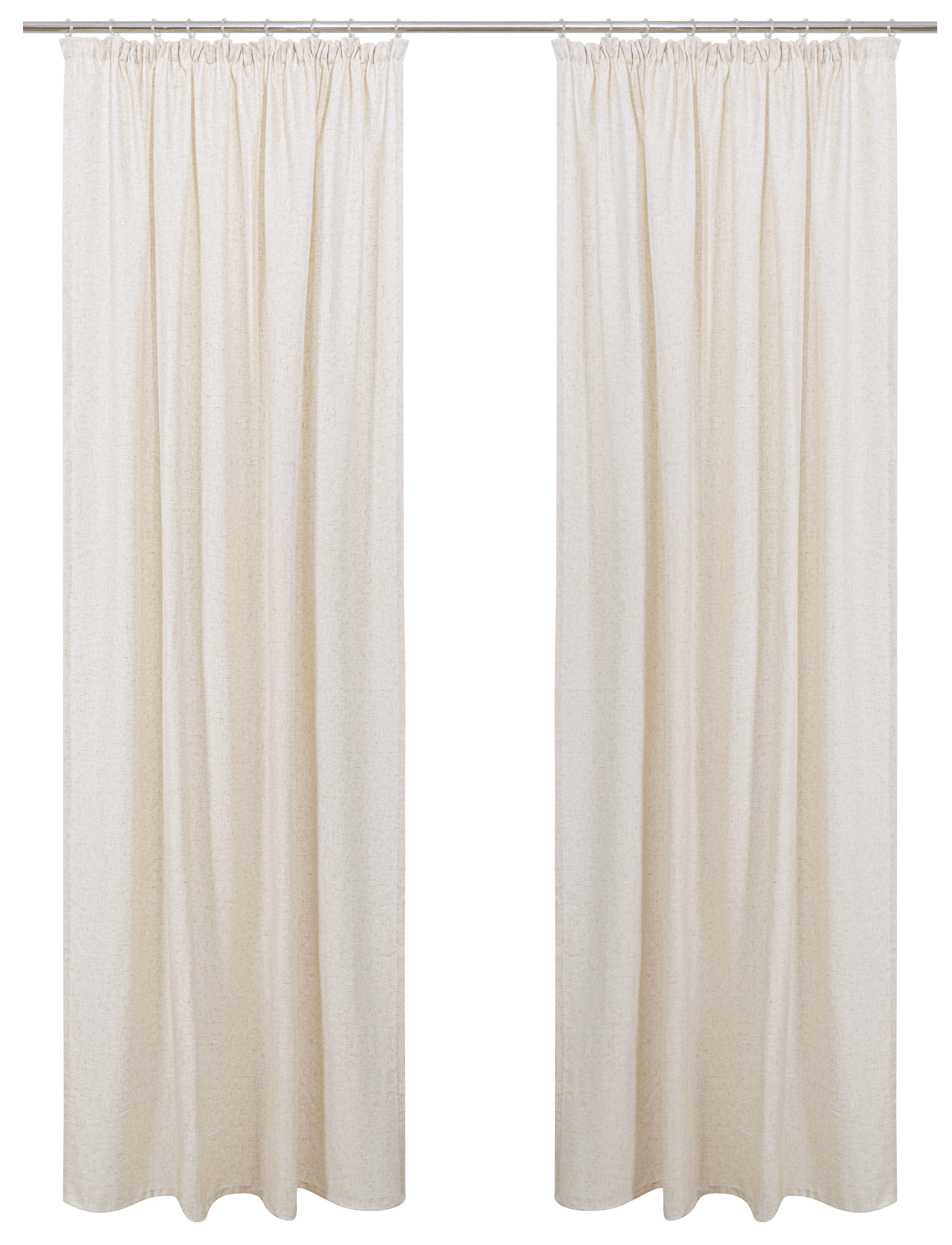 my home Gardine Rudy (2 St), Kräuselband, halbtransparent, Leinenstruktur, günstig online kaufen