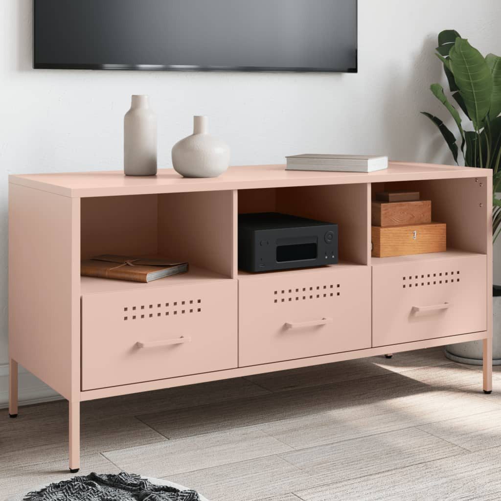 TV-Schrank Robuster aus kaltgewalztem Stahl 100,5x39x50,5 cm Rosa