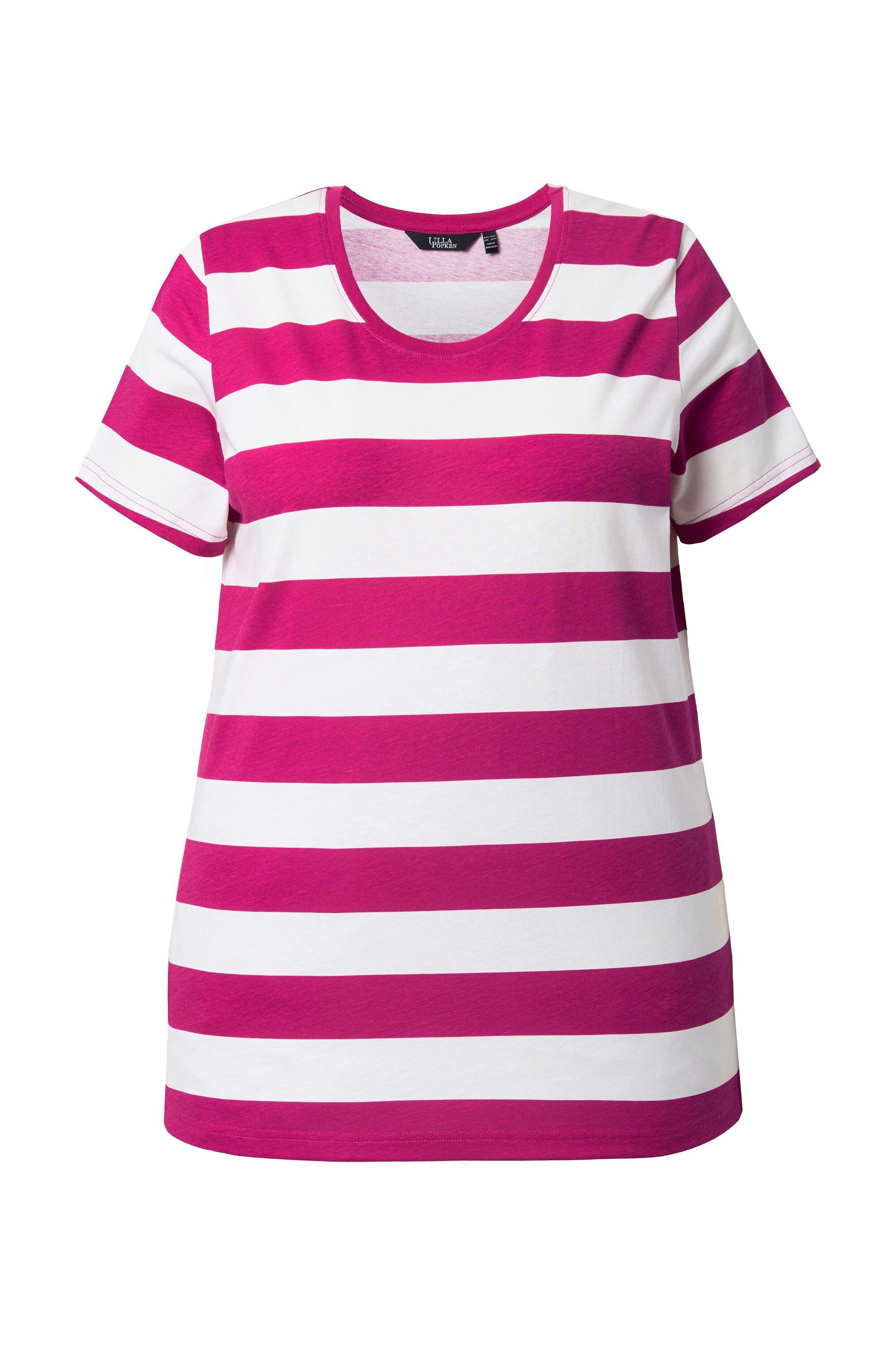 Ulla Popken T-Shirt Shirt Ringel Classic Rundhals Halbarm günstig online kaufen