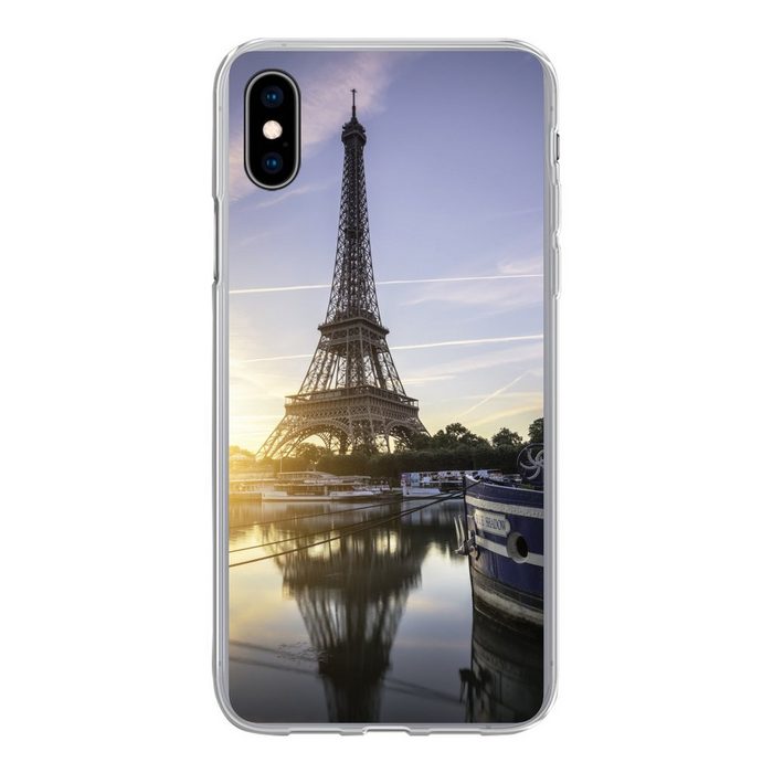 MuchoWow Handyhülle Eiffelturm - Paris - Wasser Handyhülle Apple iPhone Xs Max Smartphone-Bumper Print Handy