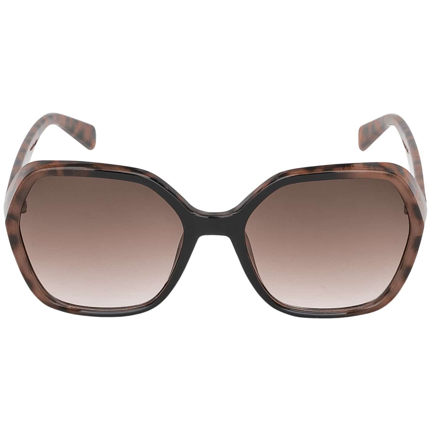 violetten (1-St) mit Damen Eyewear Sonnenbrille Sonnenbrille BEZLIT Schwarz-Leopard Große Designer Linsen