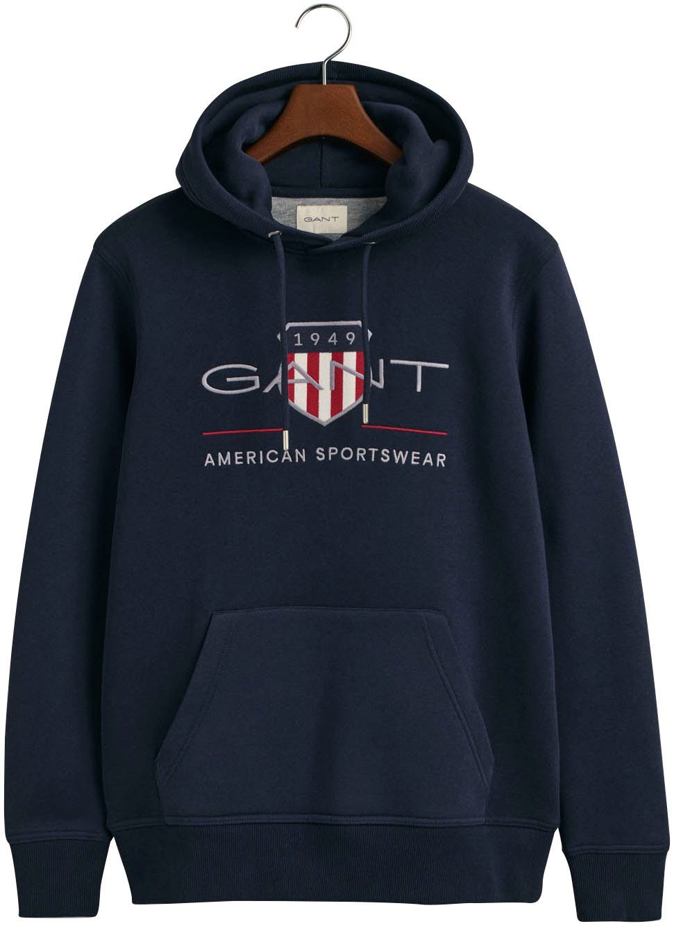 blue ARCHIVE HOODIE evening REG Hoodie Brust modischer der SHIELD Logostickerei mit Gant auf