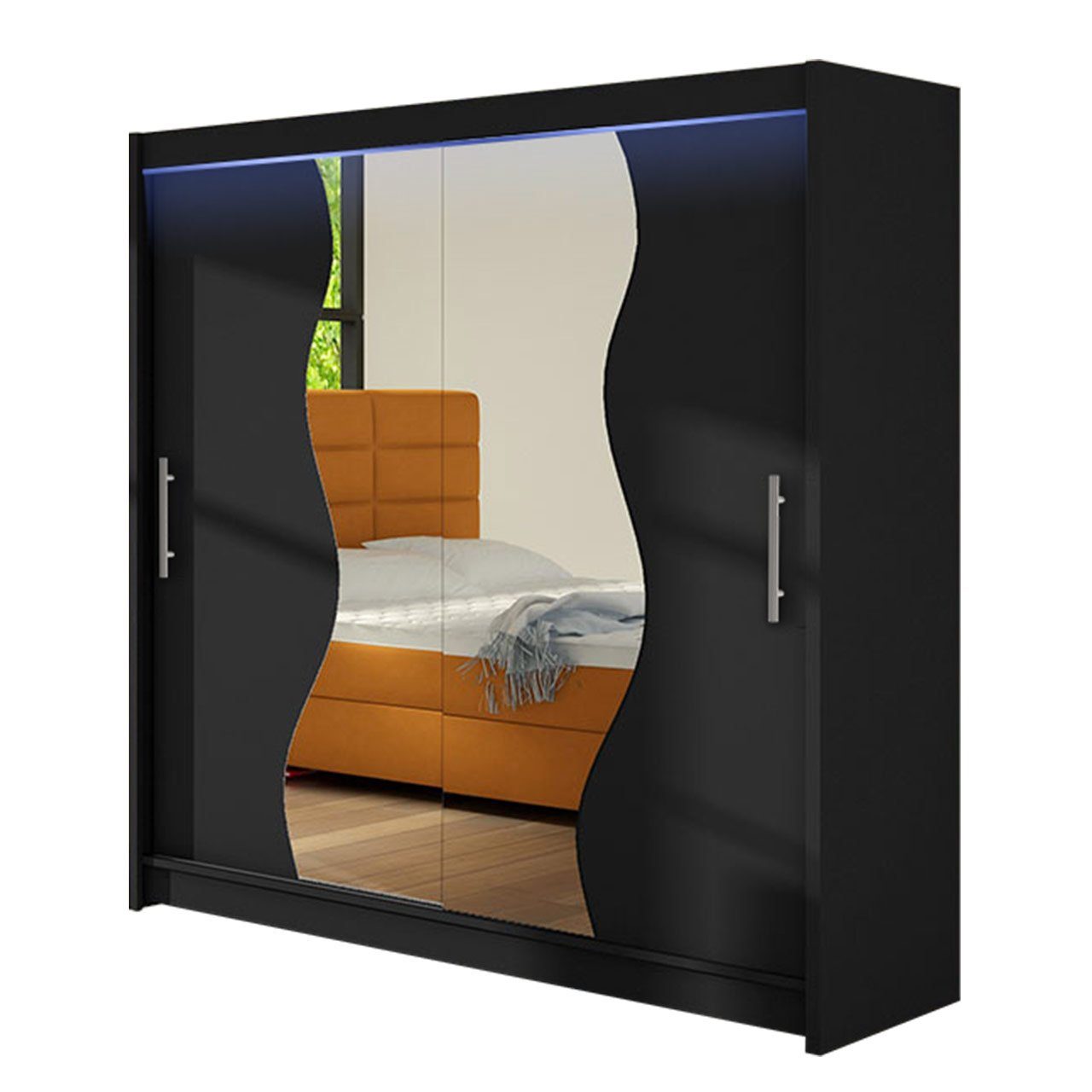 MIRJAN24 Kleiderschrank Begas (mit Spiegel, Kleiderstange) günstig online kaufen