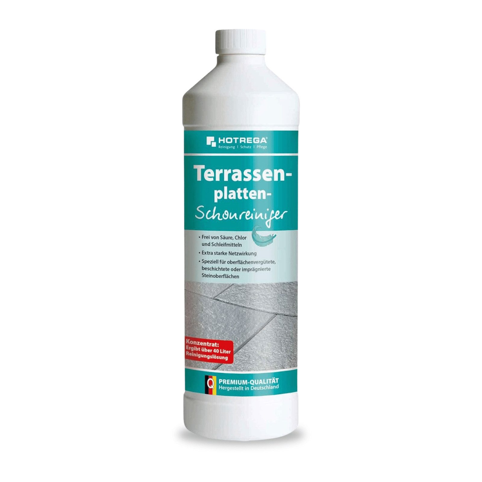 HOTREGA® Terrassenplatten Schonreiniger Terrasse Balkon reinigen 1L Konzentrat Reinigungskonzentrat