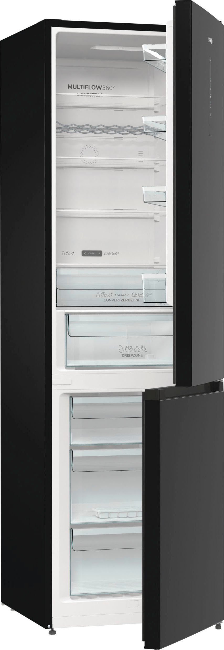 GORENJE Kühl-/Gefrierkombination NK89C0DBK, 200 cm cm breit schwarz hoch, 60