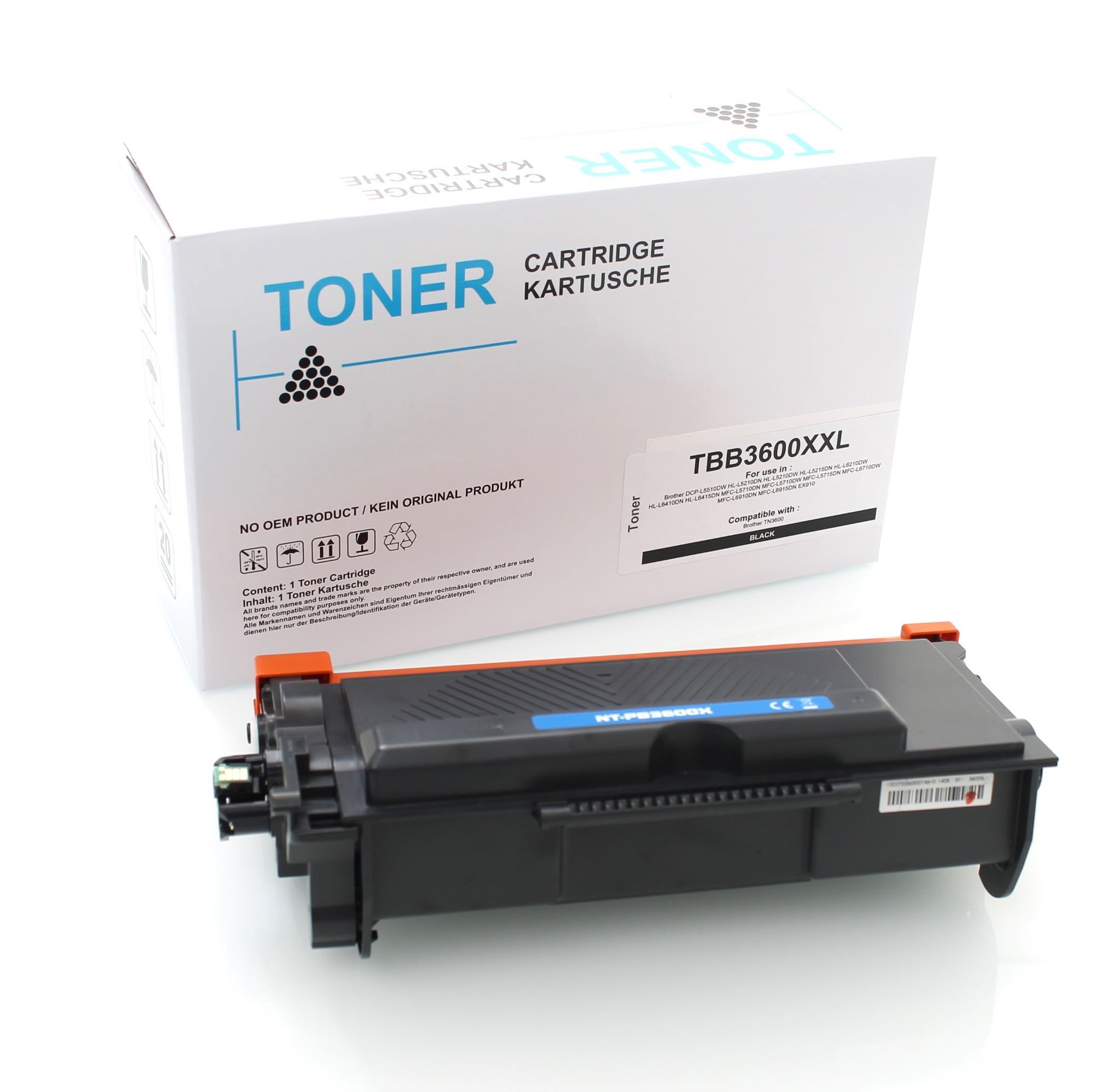 ABC Tonerkartusche, (Kompatibler Toner für Brother TN3600, Brother DCP-L5510DW HL-L5210DN HL-L5210DW HL-L5215DN HL-L6210DW HL-L64), 10DN HL-L6415DN MFC-L5710DN MFC-L5710DW MFC-L5715DN MFC-L6710DW MFC-L6