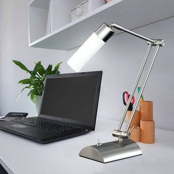 etc-shop Schreibtischlampe, Leuchtmittel inklusive, Warmweiß, 2er Set LED 3 Watt Tischleuchte Arbeitszimmer Schalter beweglich Büro