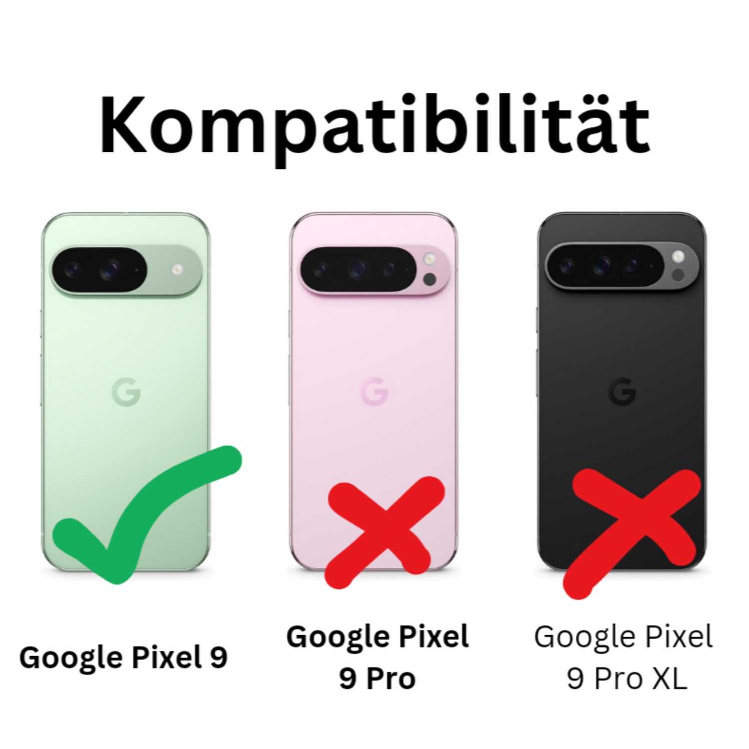 CLM-Tech Displayschutzglas für Google Pixel 9 Panzerfolie 1X und Kameraschutz 1X für Google Pixel 9, Schutzfolie 2er Set Kameraglas Panzerglas Displayschutz 9H  – Bild 2 von 5