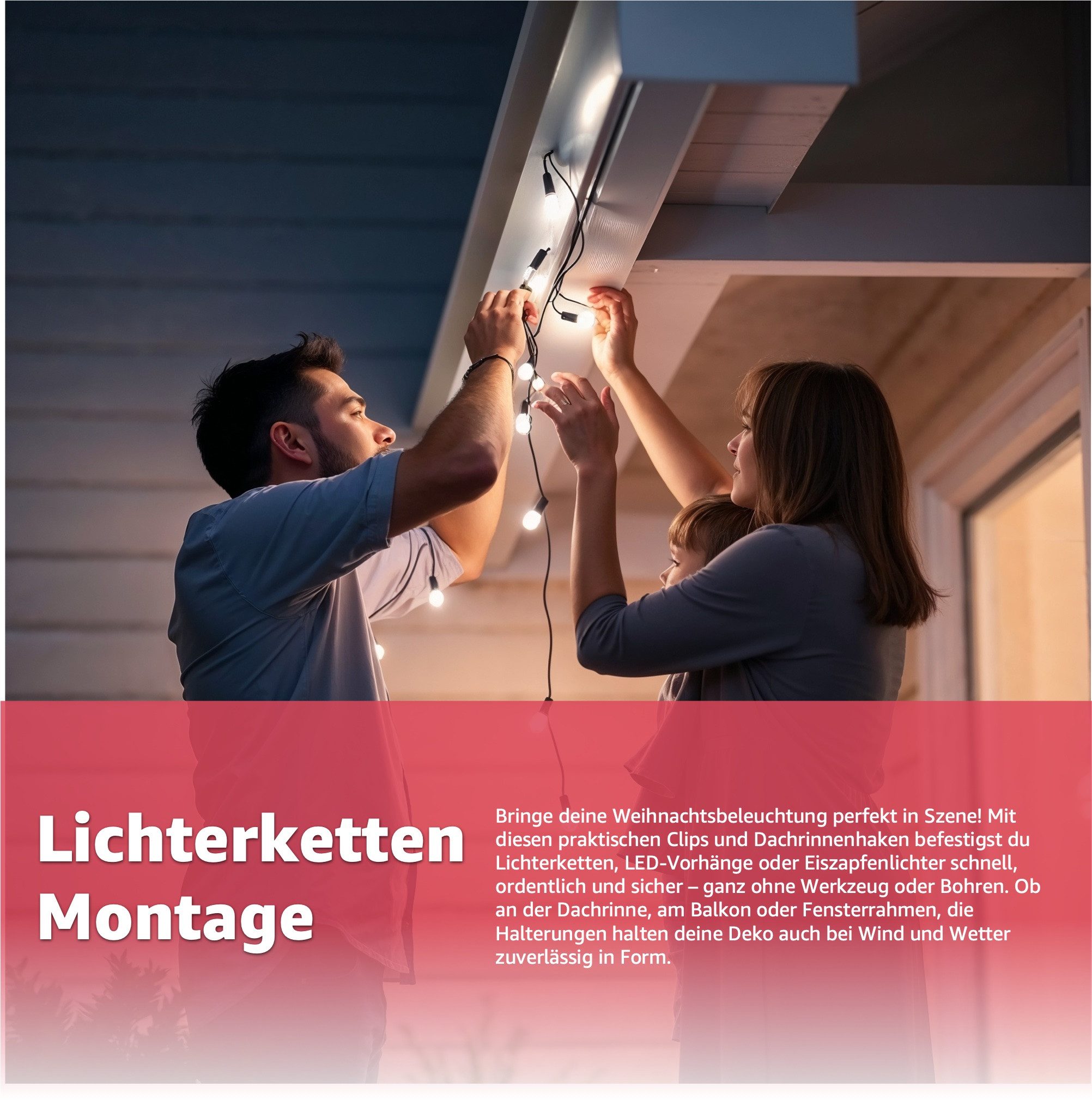 MerryXmas Dekohaken 50x Haken Lichterketten Halterung & Lichtvorhang Clips, günstig online kaufen