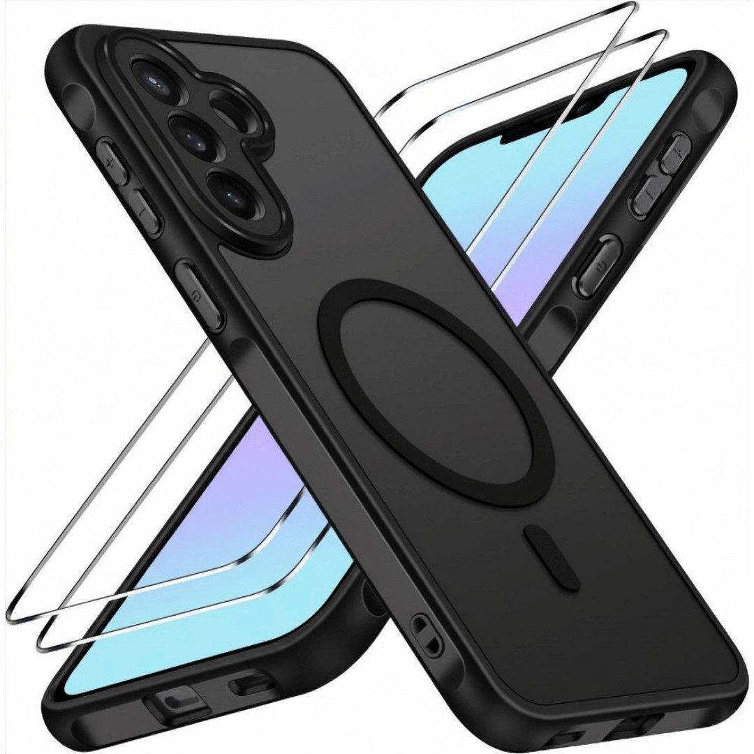 SmartUP Smartphone-Hülle + 2X Schutzglas für Samsung Galaxy A57 5G Panzerfolie MagSafe Case 9H 6,7 Zoll, MagSafe-Technologie, integrierter Kameraschutz