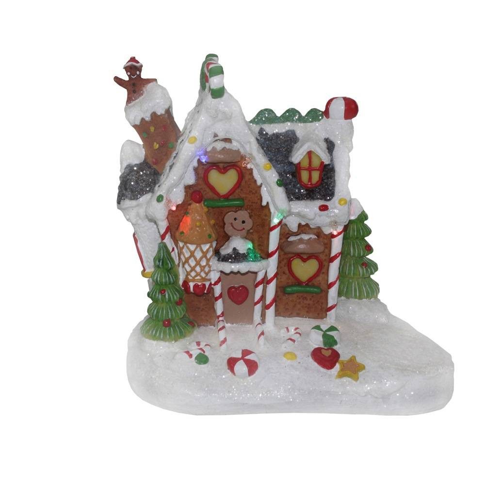 Weihnachtsdorf JFC40 LED Szenerie "Lebkuchenhaus" 6er bunt 19,6x21,2x12cm