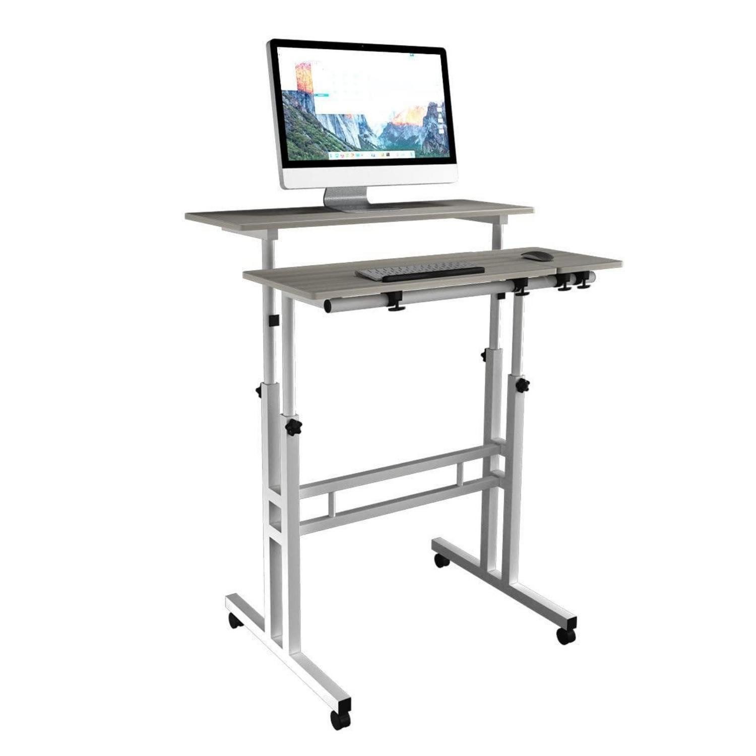 LuxusKollektion Stehtisch Stehtisch rollbar höhenverstellbar 67-115cm Ahorn (1-St)