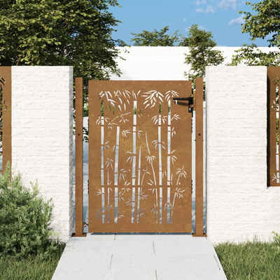 vidaXL Gartentor Gartentor 105x155 cm Cortenstahl Bambus-Design